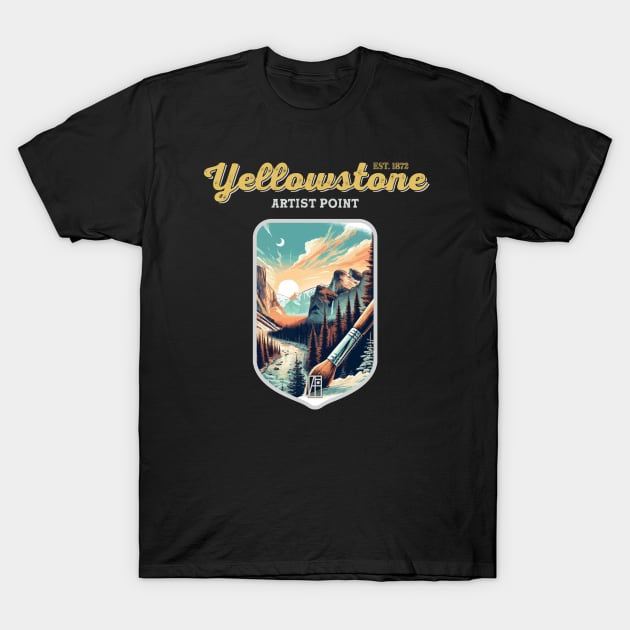 USA - NATIONAL PARK - YELLOWSTONE - Yellowstone Artists Point - 11 T-Shirt by ArtProjectShop